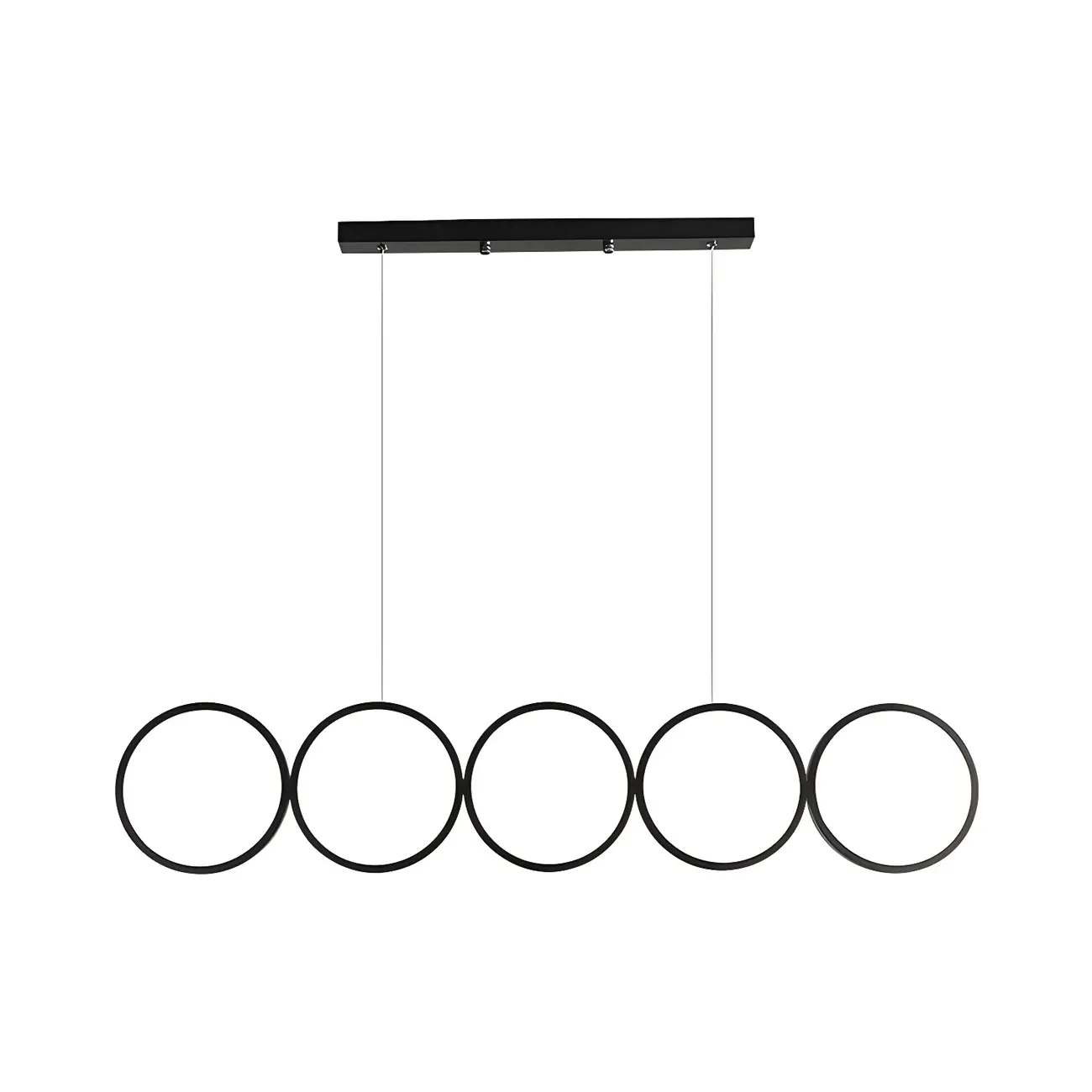 5-Light Modern Black Large Ring Island Pendant Light Image - 4 | homeyfad