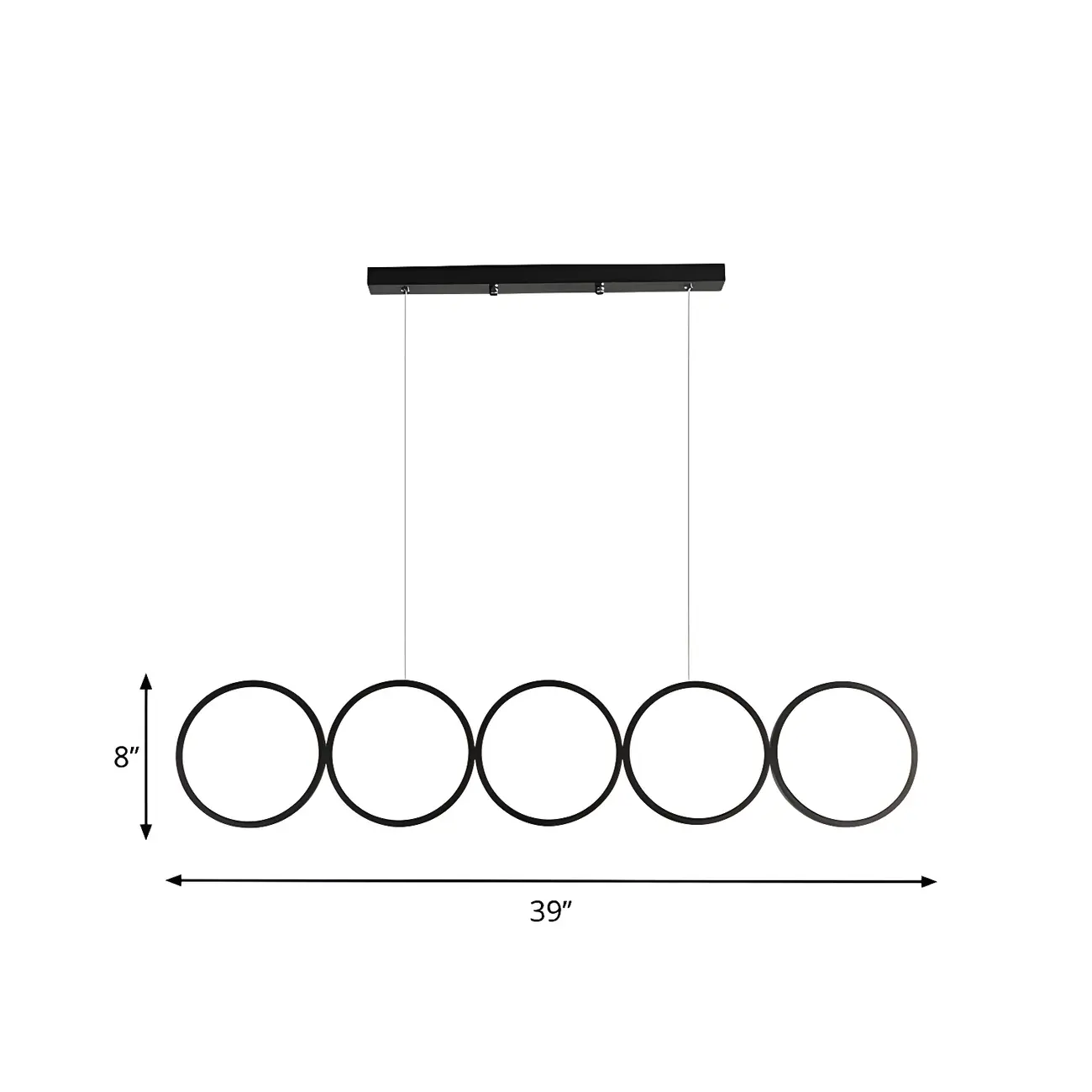 5-Light Modern Black Large Ring Island Pendant Light Image - 5 | homeyfad