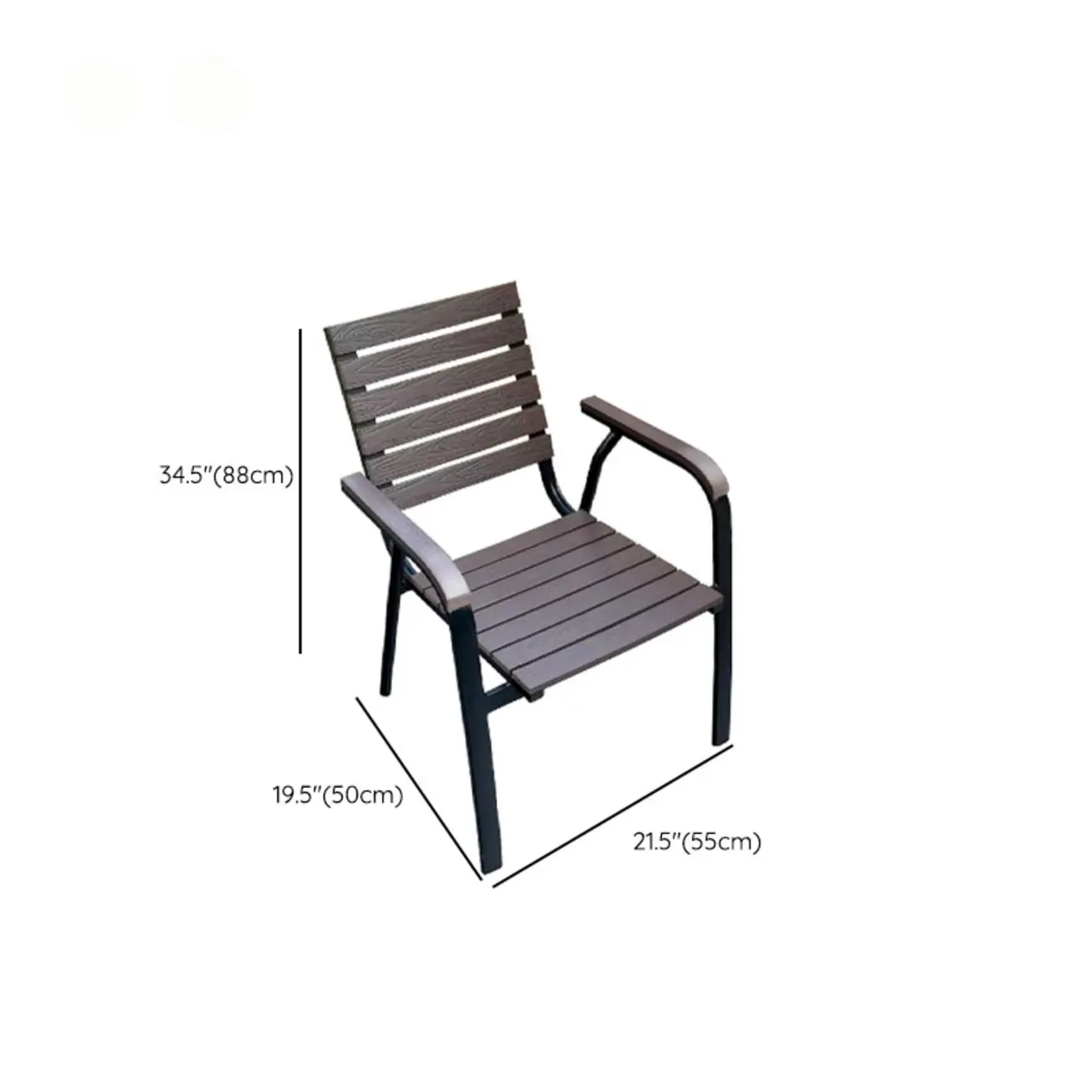Metal Frame Wood Outdoor Dining Set With Stackable Chairs Image - 21 | homeyfad