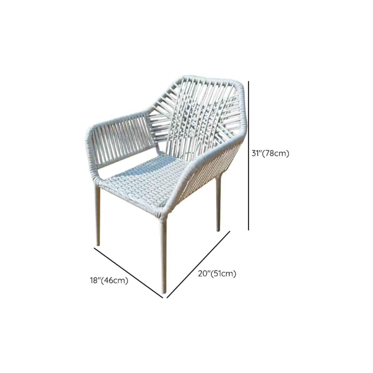 7-Piece Outdoor Dining Set: Round Table & 6 Rope Chairs Image - 8 | homeyfad