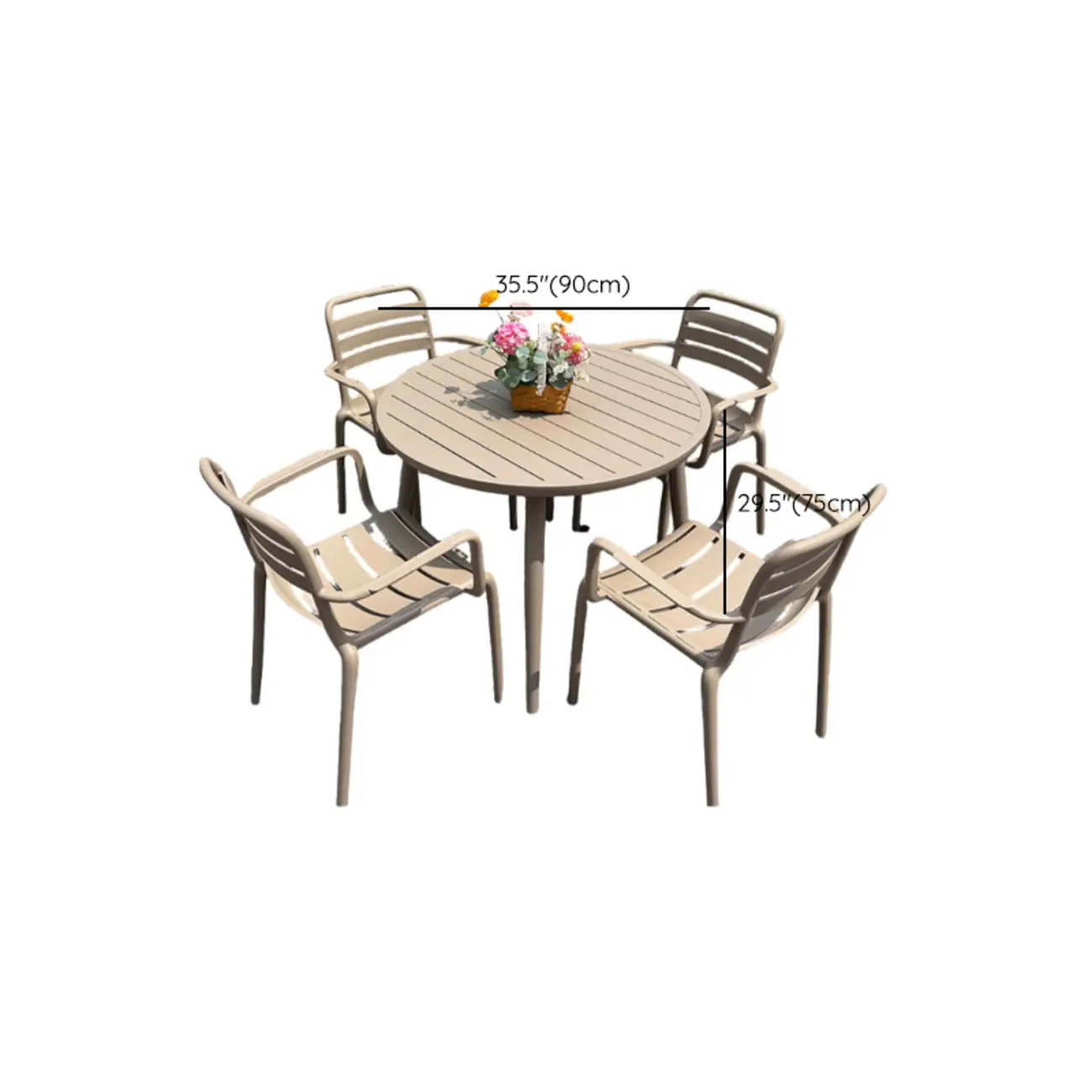 Rectangle Beige Modern Metal Outdoor Dining Set Image - 22 | homeyfad