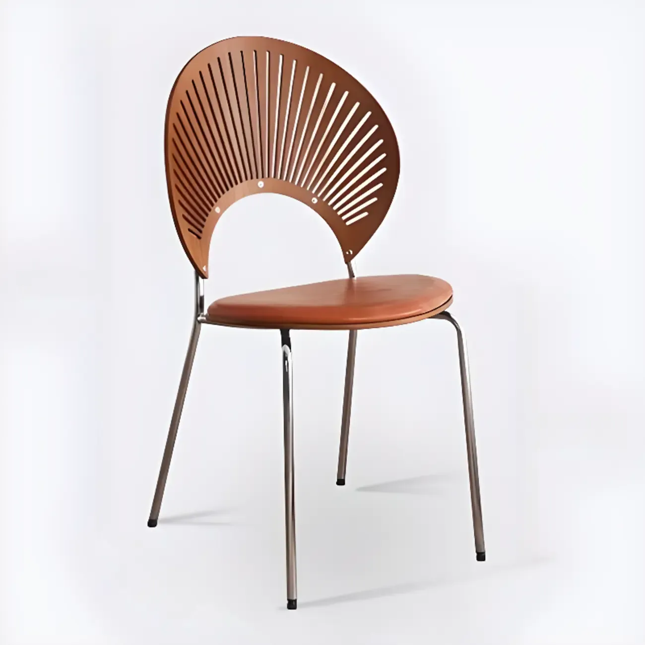 Modern Dining Room Side Chair with Ventilated Back, Upholstered Steel Frame, and Foot Pads Image - 3