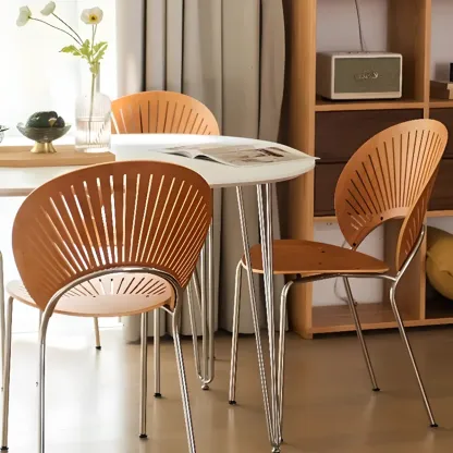 Modern Dining Room Side Chair with Ventilated Back, Upholstered Steel Frame, and Foot Pads Image - 1