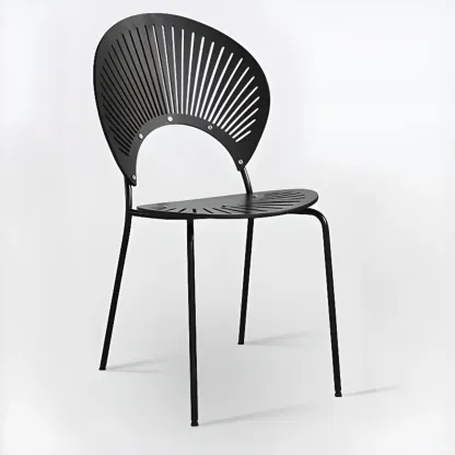 Modern Dining Room Side Chair with Ventilated Back, Upholstered Steel Frame, and Foot Pads Image - 10