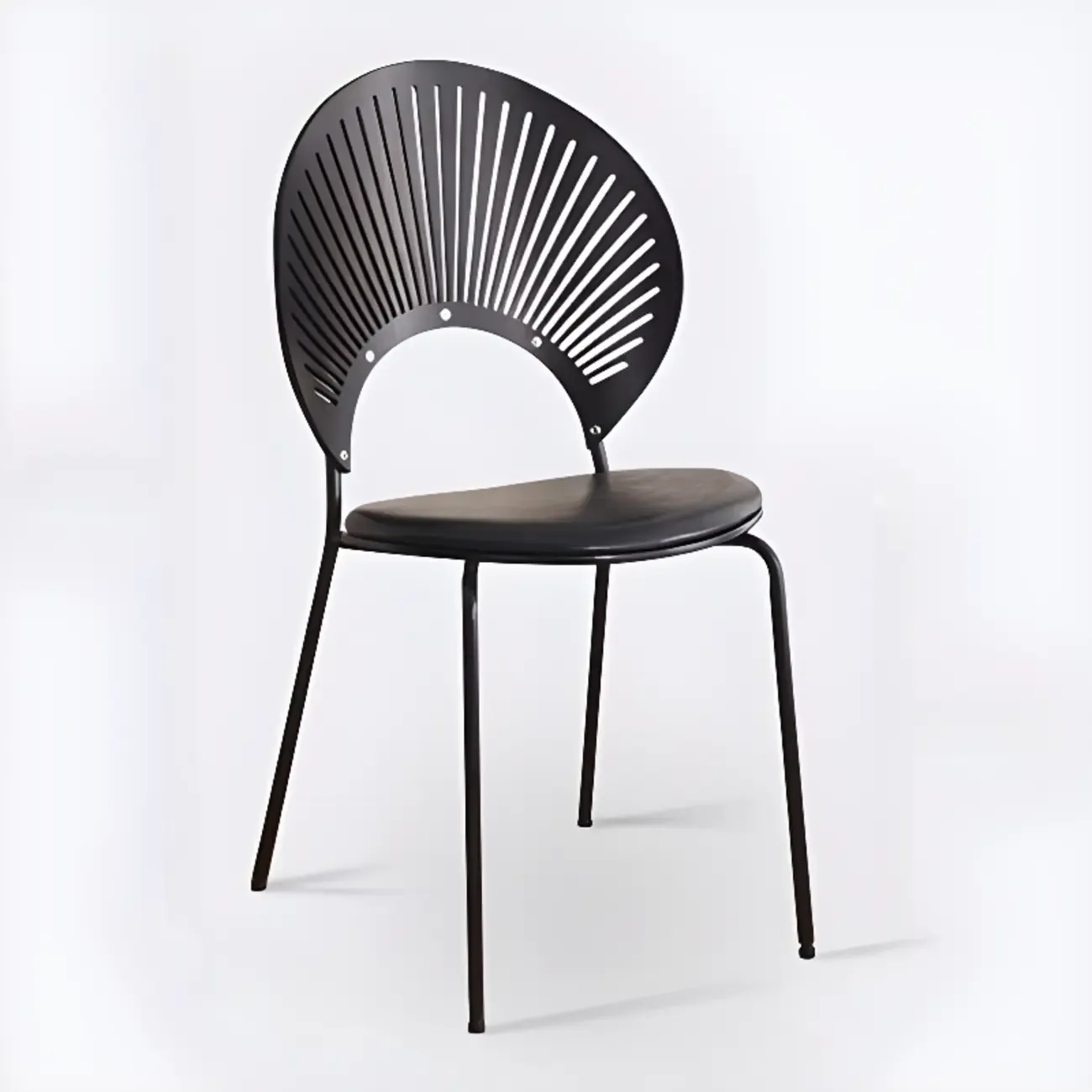 Modern Dining Room Side Chair with Ventilated Back, Upholstered Steel Frame, and Foot Pads Image - 11