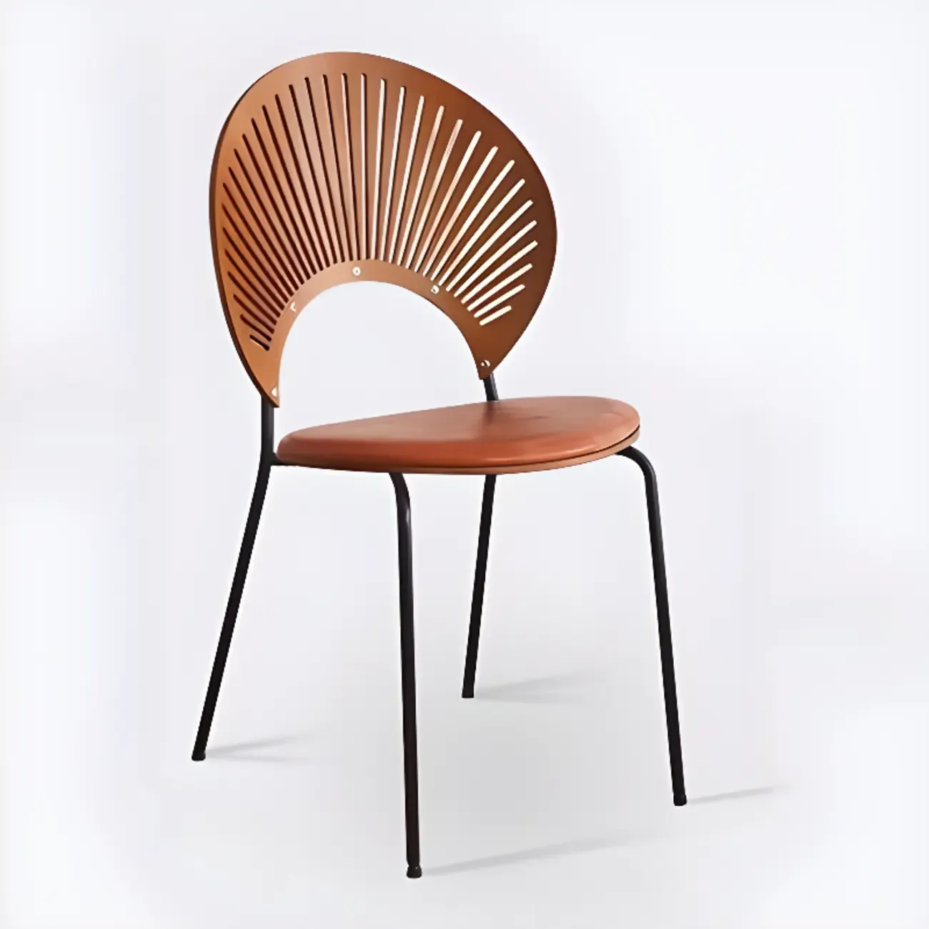 Modern Dining Room Side Chair with Ventilated Back, Upholstered Steel Frame, and Foot Pads Image - 23
