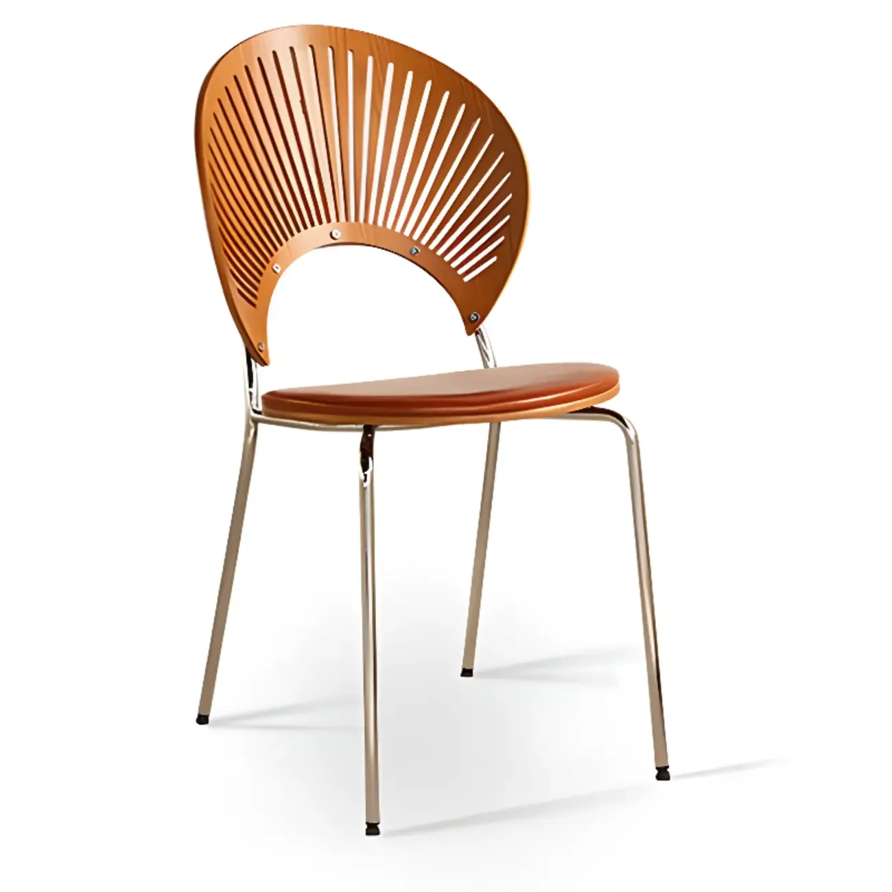 Modern Dining Room Side Chair with Ventilated Back, Upholstered Steel Frame, and Foot Pads Image - 26