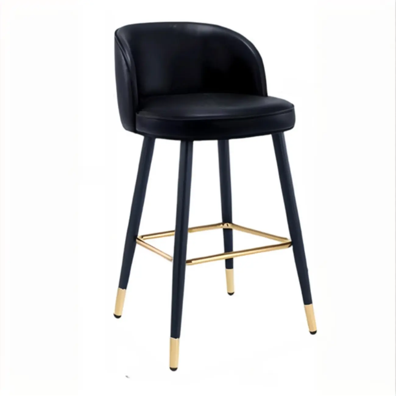 Counter Height Leather Bucket Glam Bar Stools Image - 9 | homeyfad
