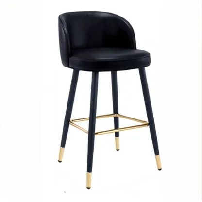 Counter Height Leather Bucket Glam Bar Stools Image - 9