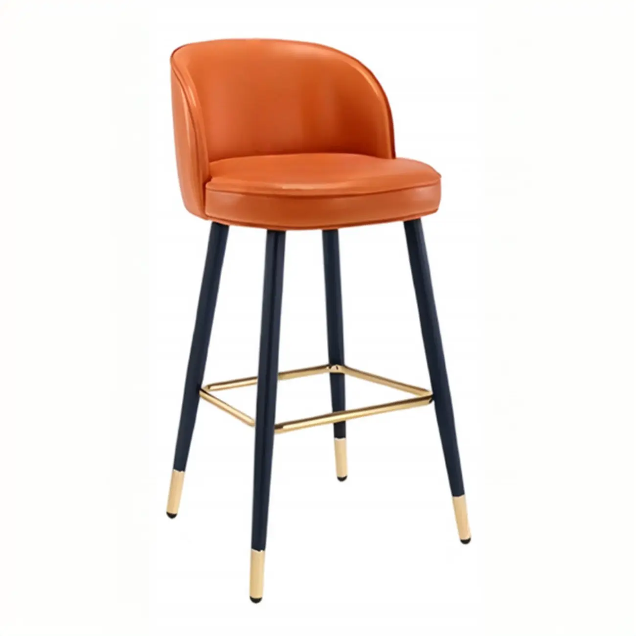 Counter Height Leather Bucket Glam Bar Stools Image - 14 | homeyfad