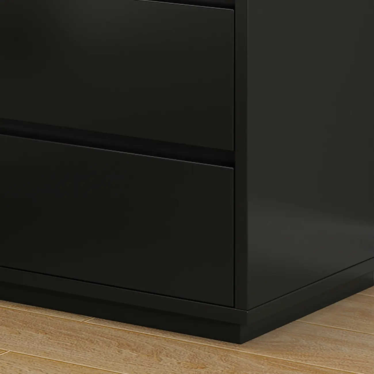 Wood Modern Narrow Two-Drawer Nightstand Image - 10 | homeyfad