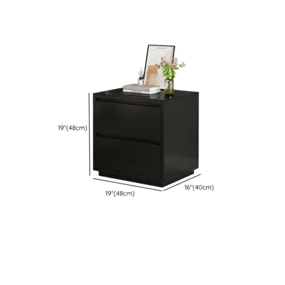 Wood Modern Narrow Two-Drawer Nightstand #size