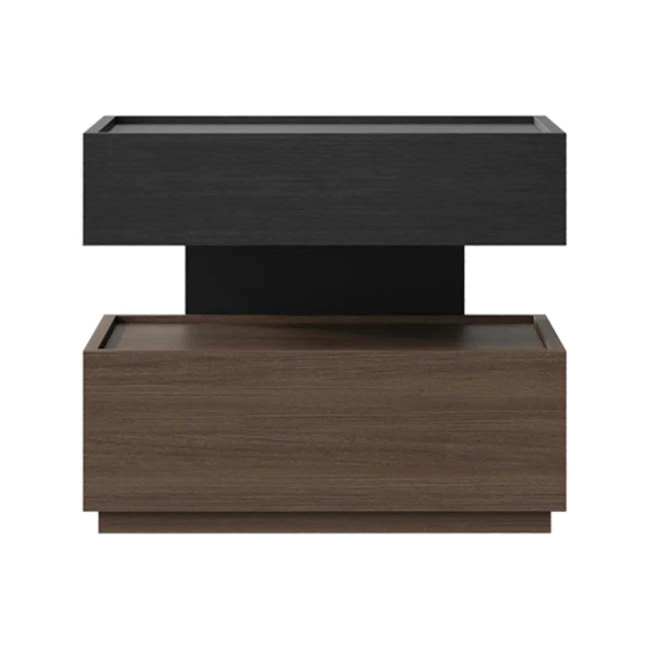 Industrial 2-tier Light Wood Nightstand with Open Storage Image - 4 | homeyfad