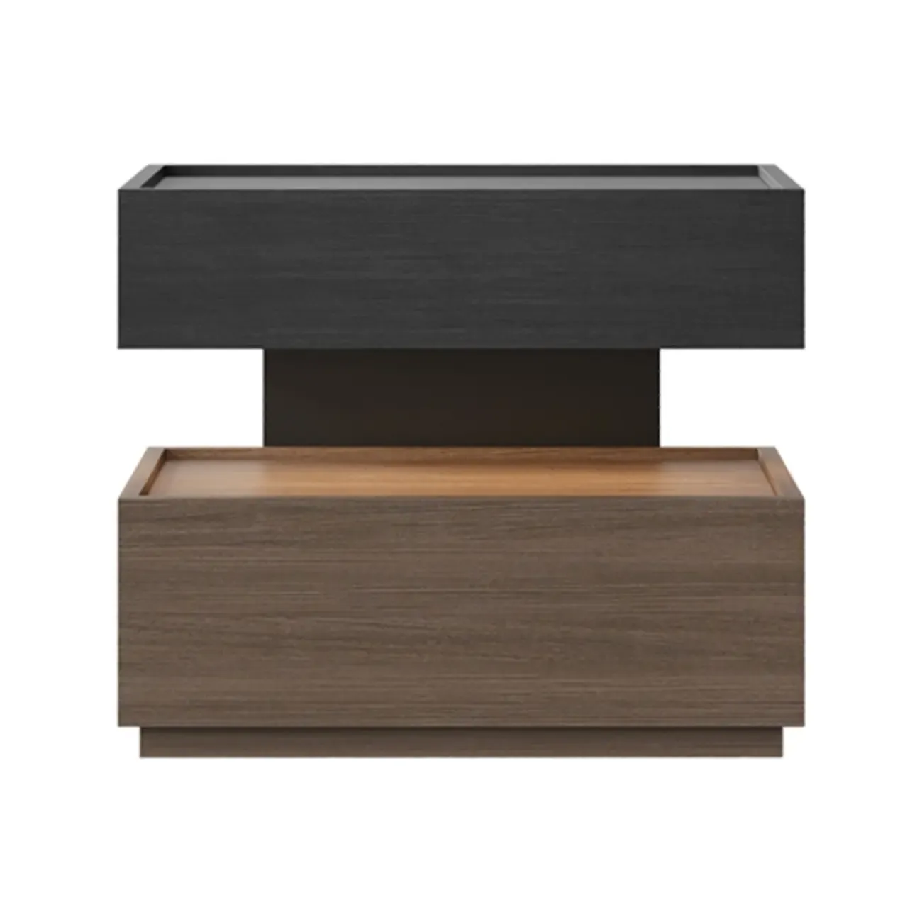 Industrial 2-tier Light Wood Nightstand with Open Storage Image - 6