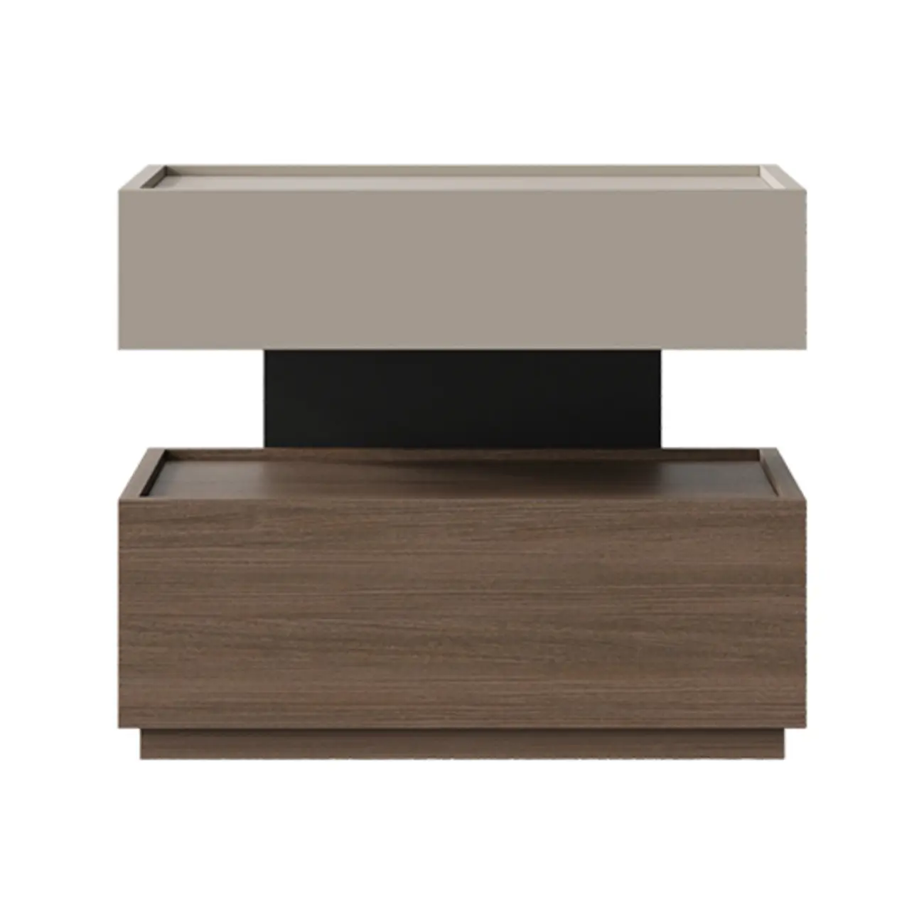 Industrial 2-tier Light Wood Nightstand with Open Storage Image - 7 | homeyfad