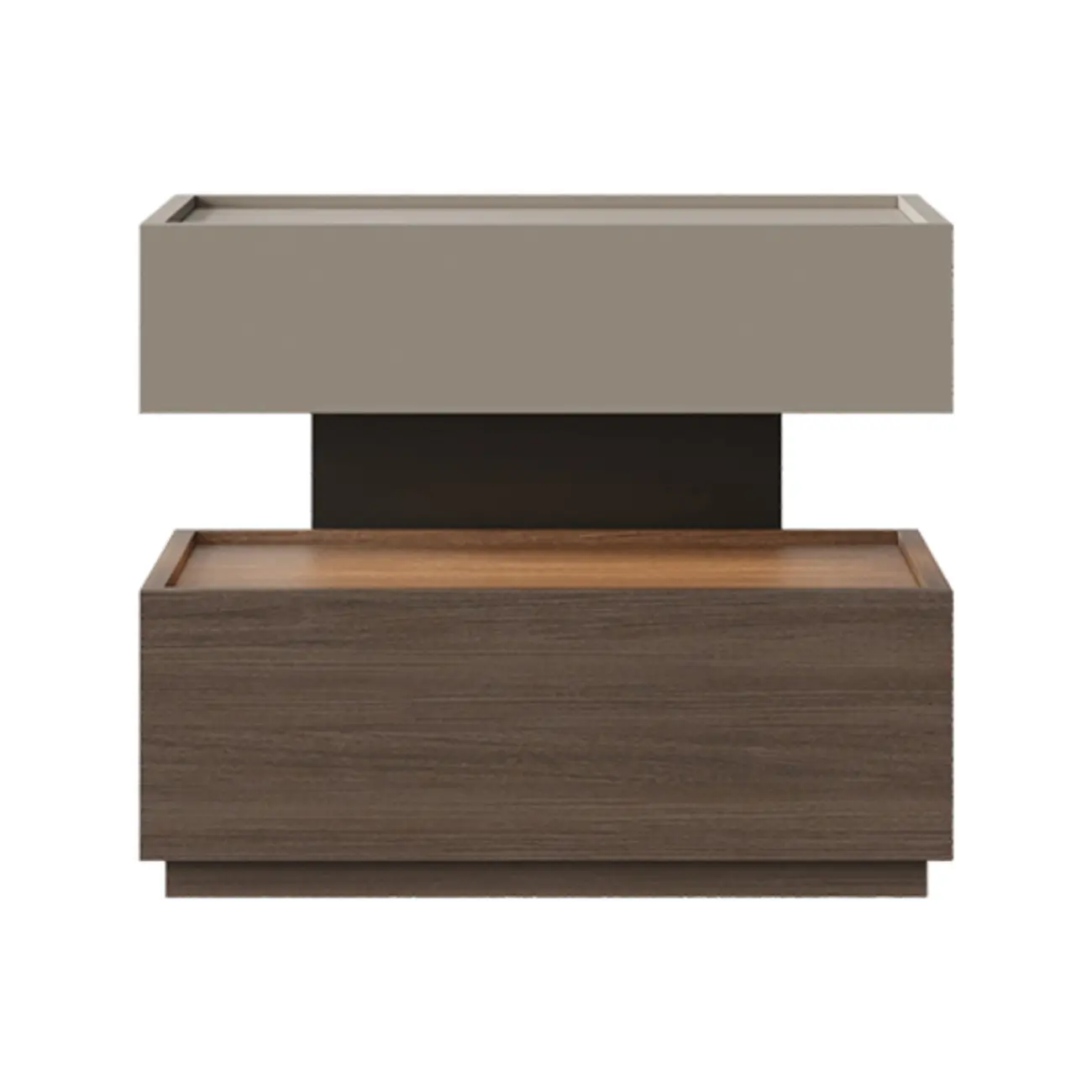 Industrial 2-tier Light Wood Nightstand with Open Storage Image - 8 | homeyfad