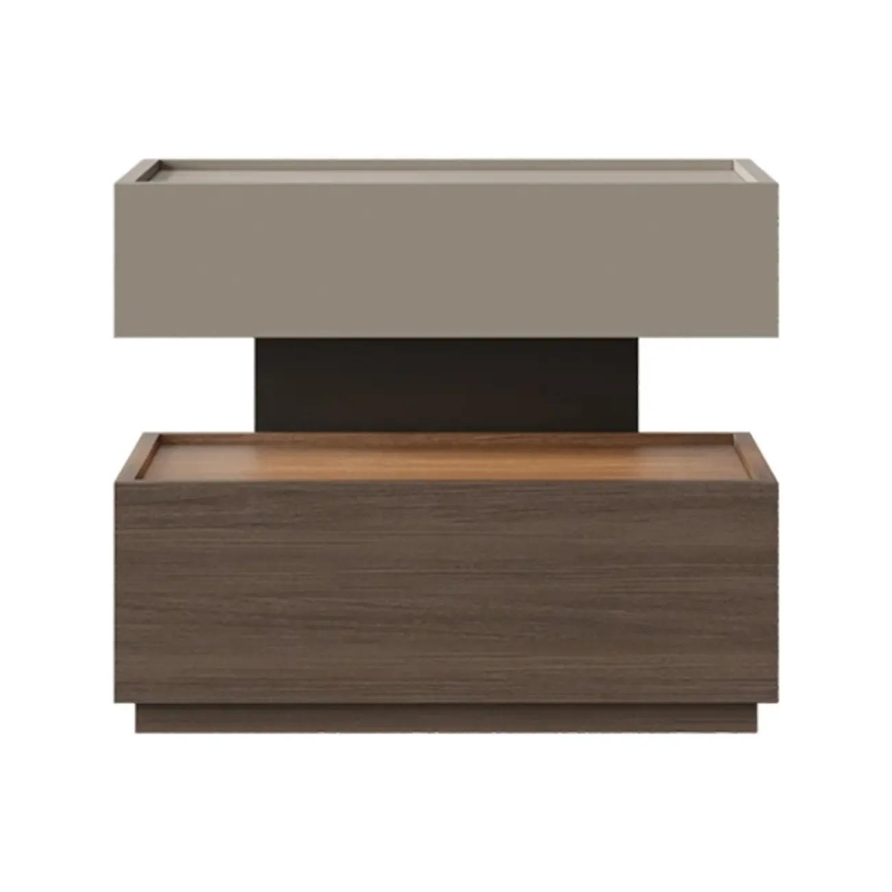 Industrial 2-tier Light Wood Nightstand with Open Storage Image - 8