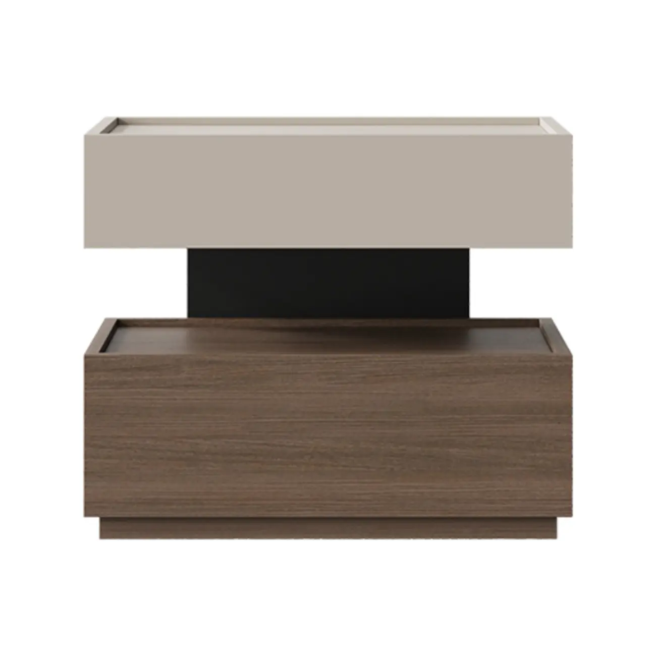 Industrial 2-tier Light Wood Nightstand with Open Storage Image - 9 | homeyfad