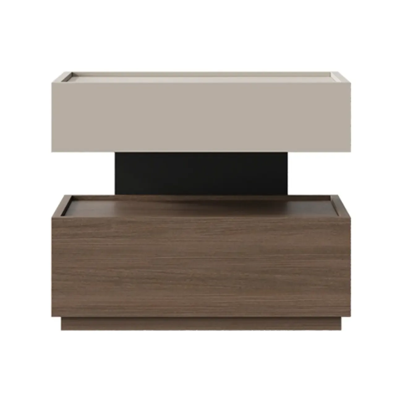 Industrial 2-tier Light Wood Nightstand with Open Storage Image - 9