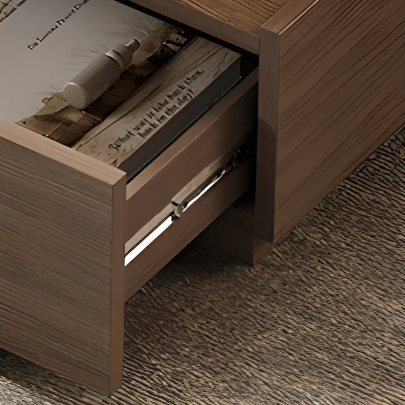 Industrial 2-tier Light Wood Nightstand with Open Storage Image - 10