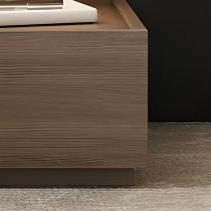 Industrial 2-tier Light Wood Nightstand with Open Storage Image - 11