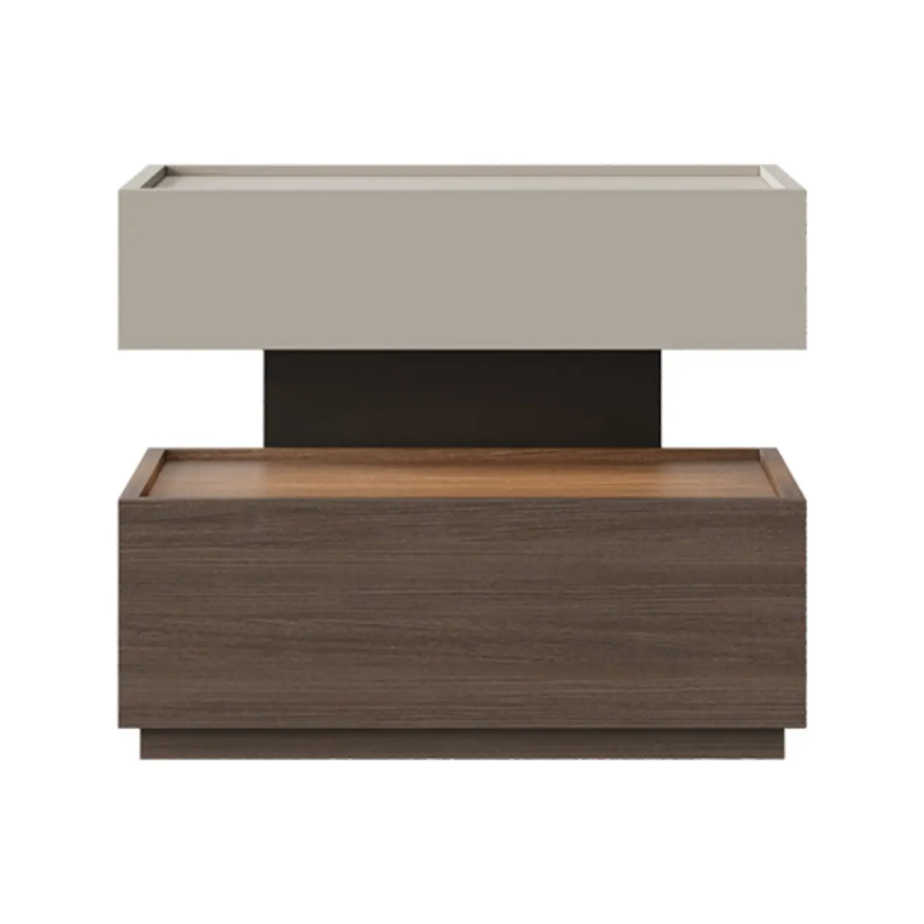 Industrial 2-tier Light Wood Nightstand with Open Storage Image - 12 | homeyfad