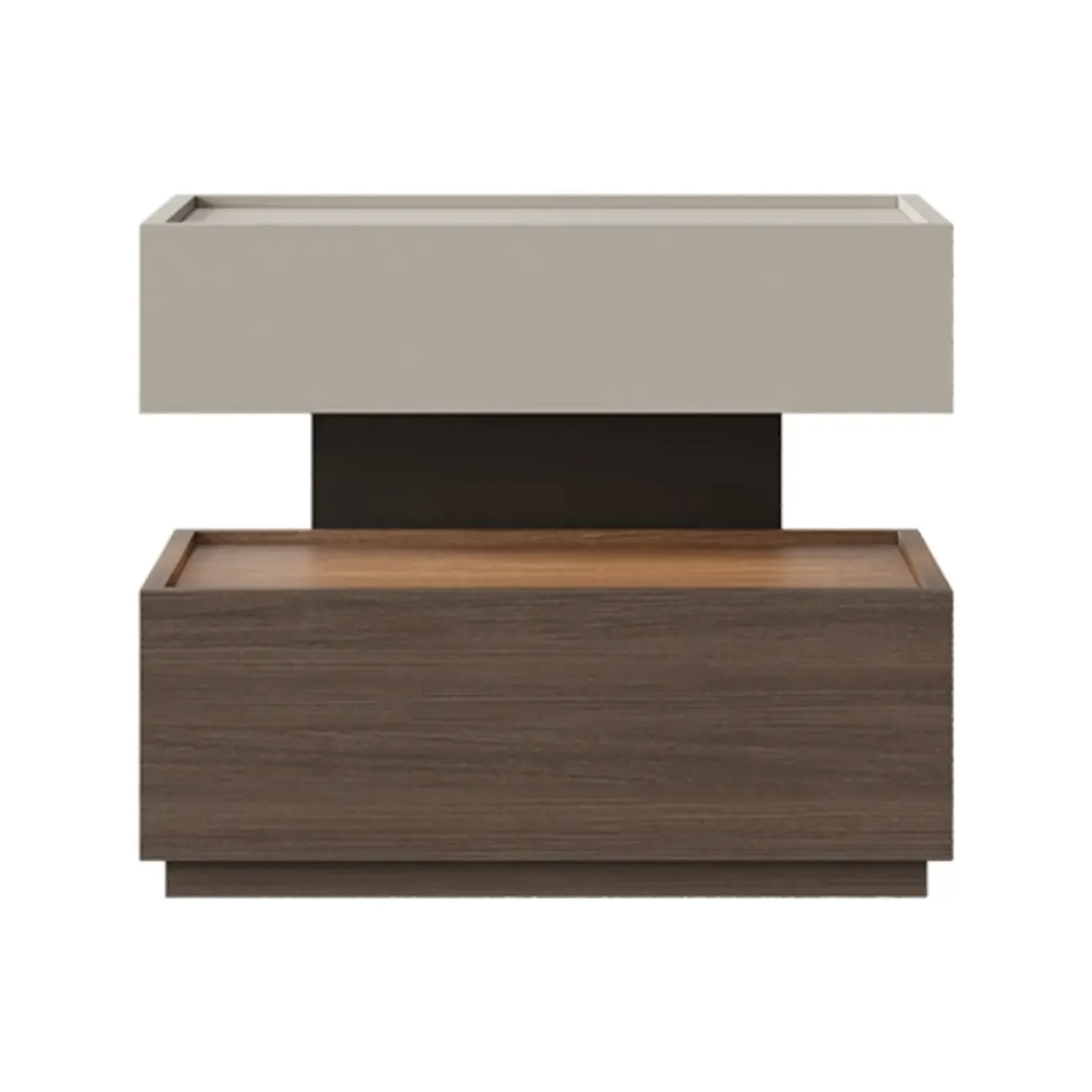 Industrial 2-tier Light Wood Nightstand with Open Storage Image - 12