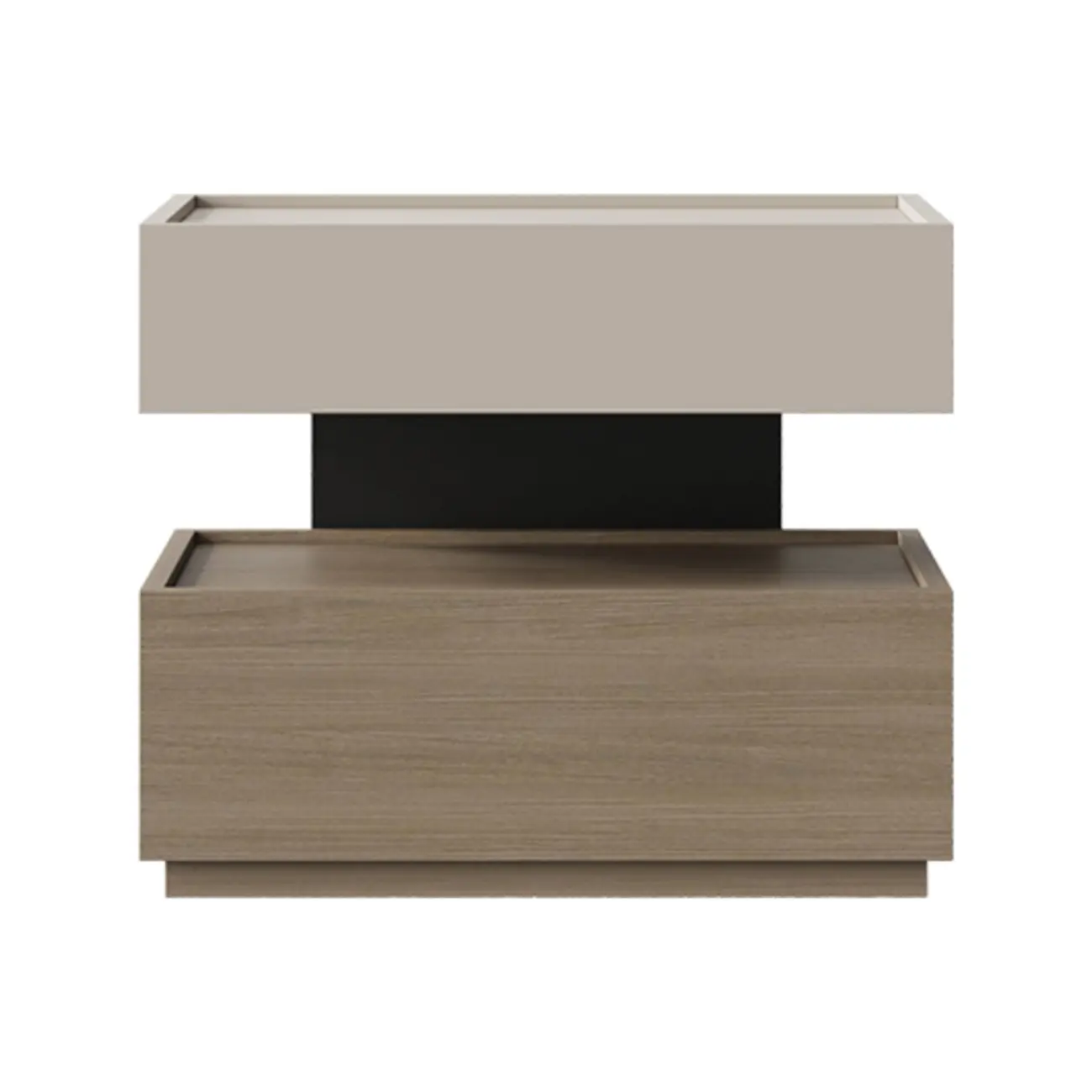 Industrial 2-tier Light Wood Nightstand with Open Storage Image - 13 | homeyfad