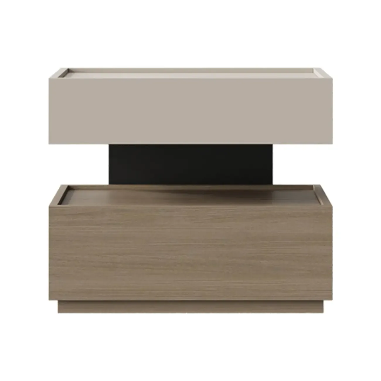 Industrial 2-tier Light Wood Nightstand with Open Storage Image - 13