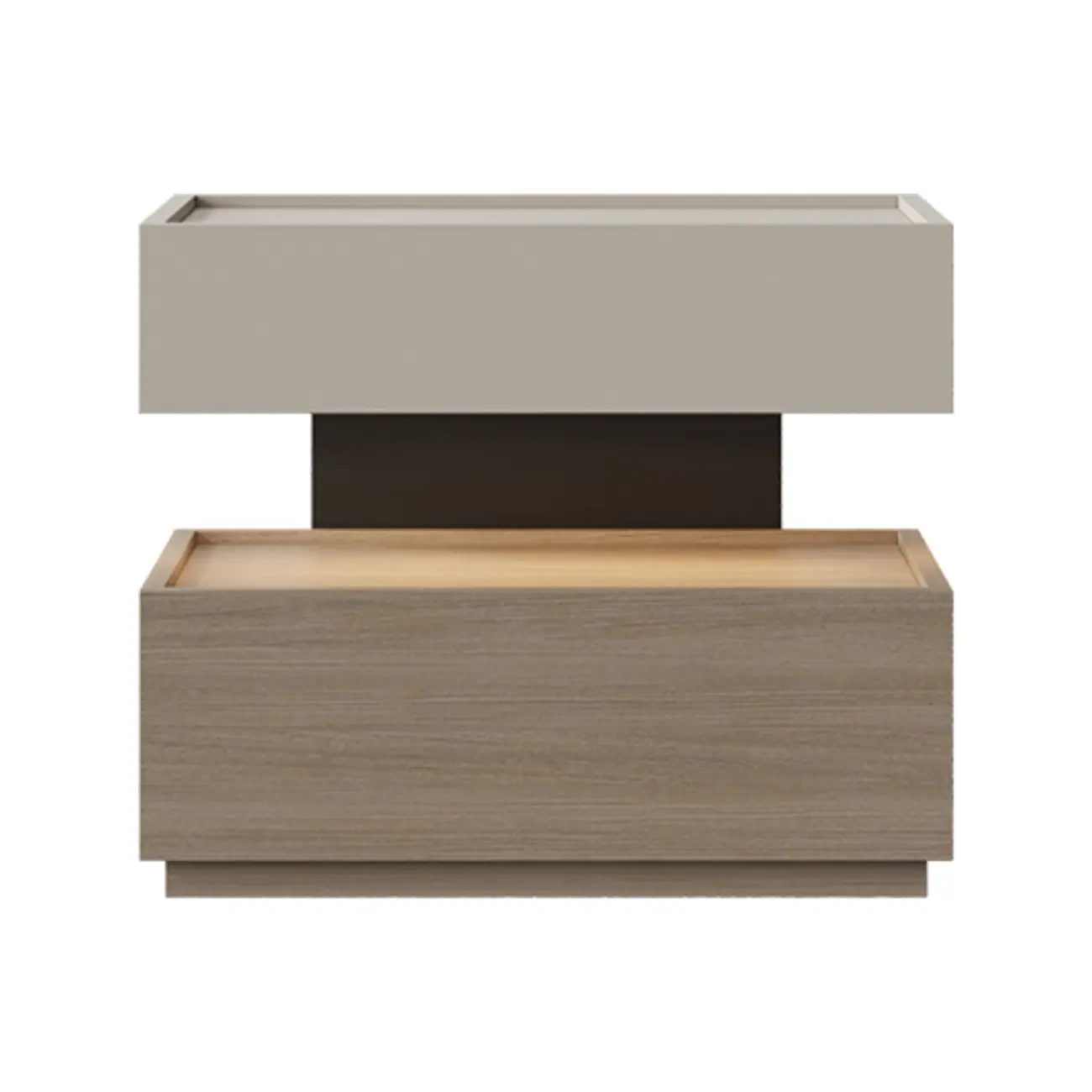 Industrial 2-tier Light Wood Nightstand with Open Storage Image - 14 | homeyfad