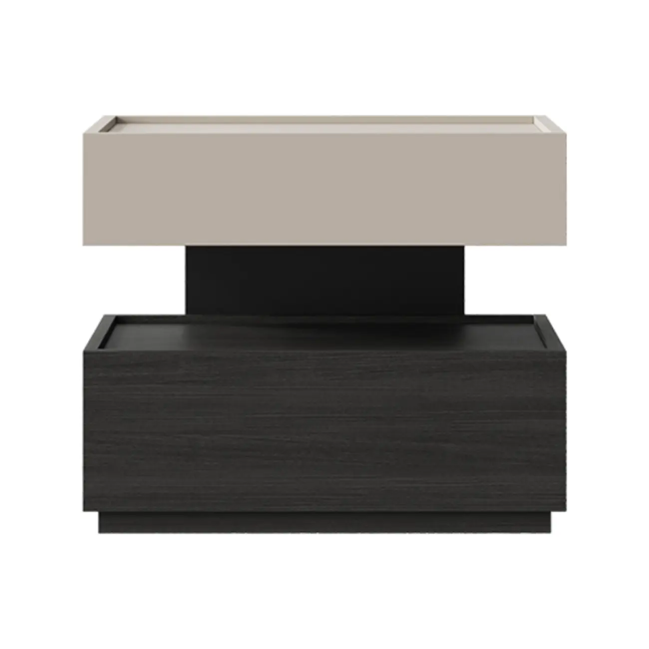 Industrial 2-tier Light Wood Nightstand with Open Storage Image - 15 | homeyfad