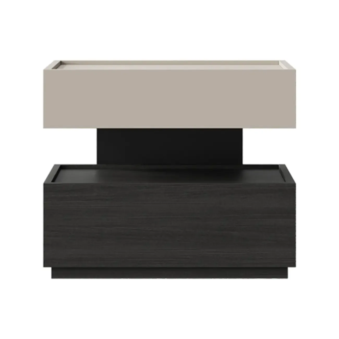 Industrial 2-tier Light Wood Nightstand with Open Storage Image - 15