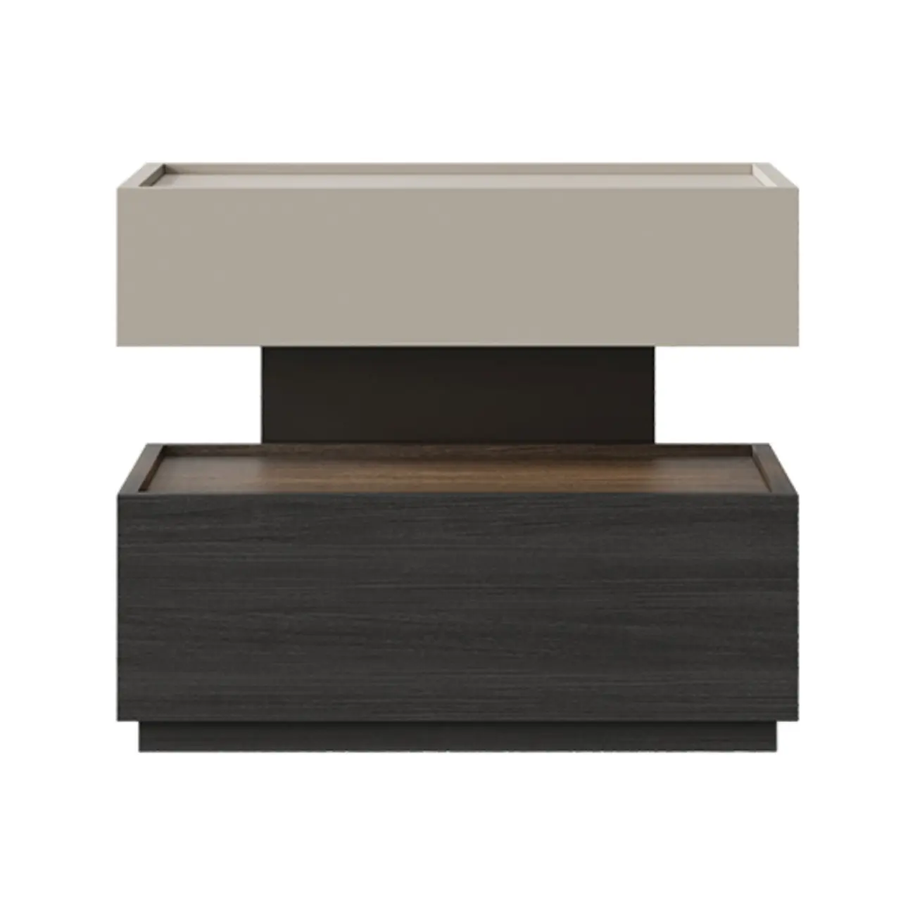 Industrial 2-tier Light Wood Nightstand with Open Storage Image - 16 | homeyfad