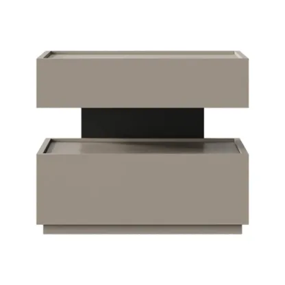 Industrial 2-tier Light Wood Nightstand with Open Storage Image - 17