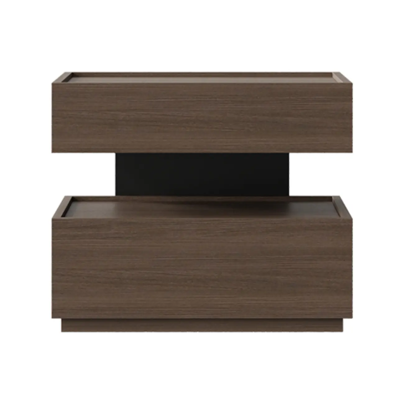 Industrial 2-tier Light Wood Nightstand with Open Storage Image - 19 | homeyfad