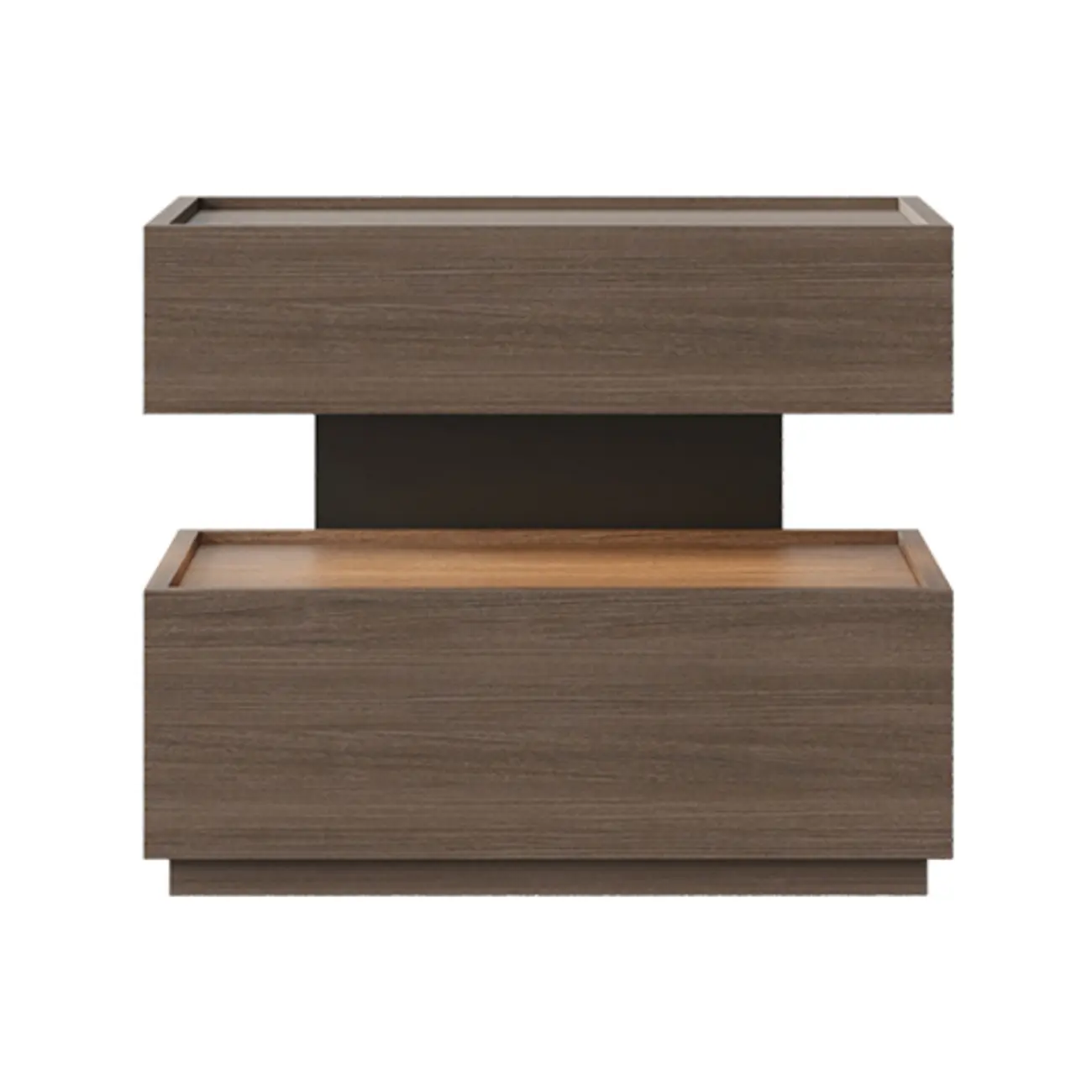 Industrial 2-tier Light Wood Nightstand with Open Storage Image - 20 | homeyfad