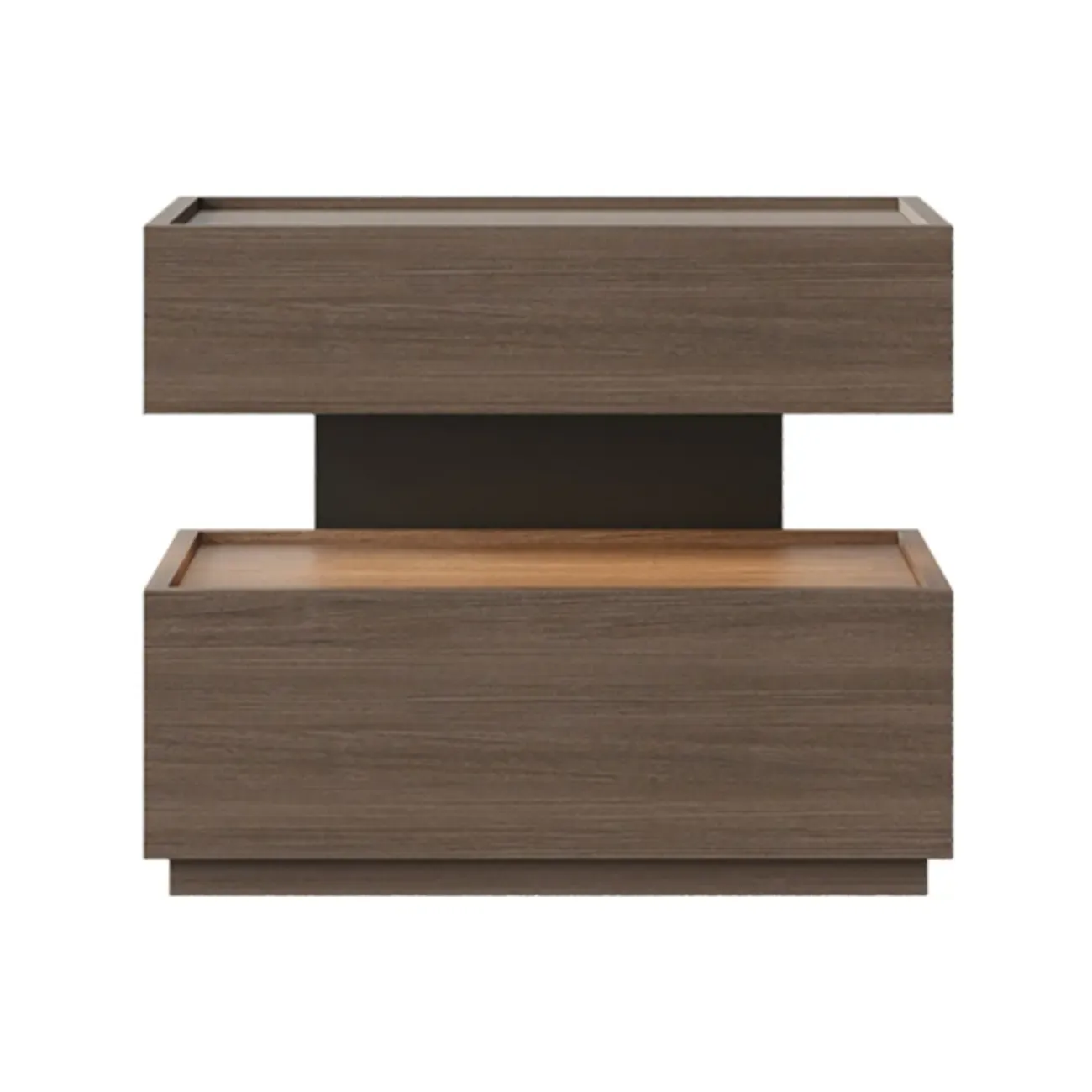 Industrial 2-tier Light Wood Nightstand with Open Storage Image - 20