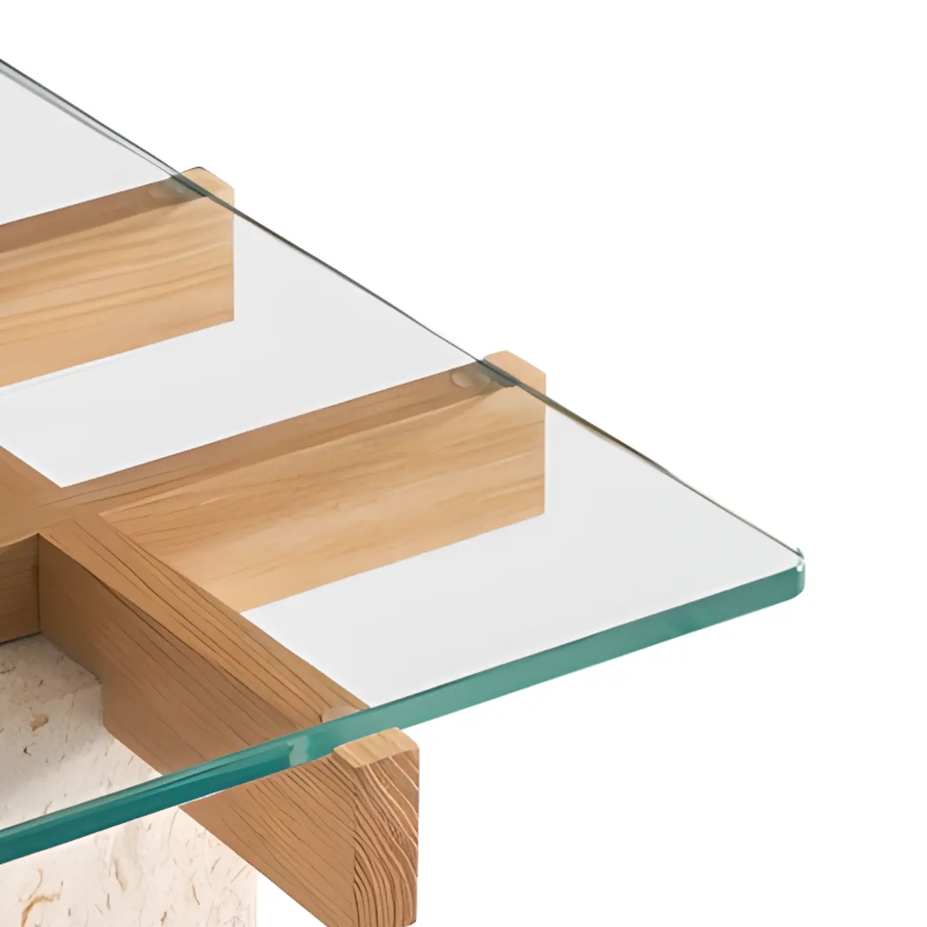  Contemporary Square Glass Top End Table Marble Base Image - 7 | homeyfad