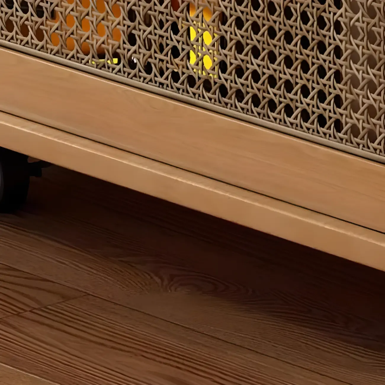 Functional Foldable Tabletop Wood Side Table With Wheels Image - 9