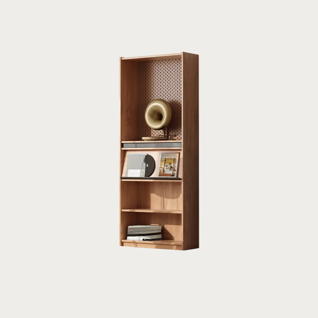 Unfinished Color Vertical Oak Wood Bookshelves with Closed Back Image - 5 | homeyfad