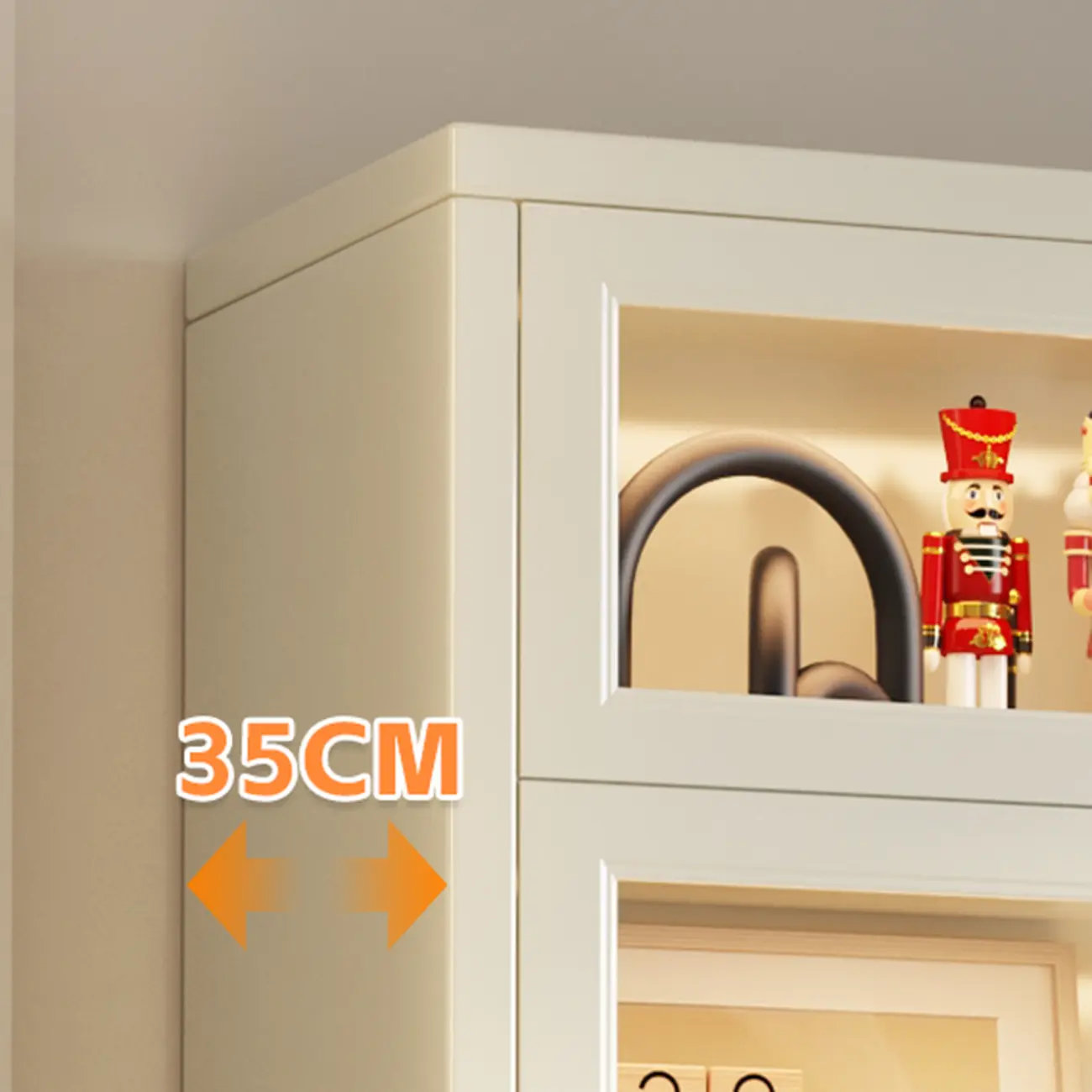 Chalk Vertical Bookshelves with 3 Cabinets, 3-Shelf Alloy Frame and Closed Back Image - 6 | homeyfad