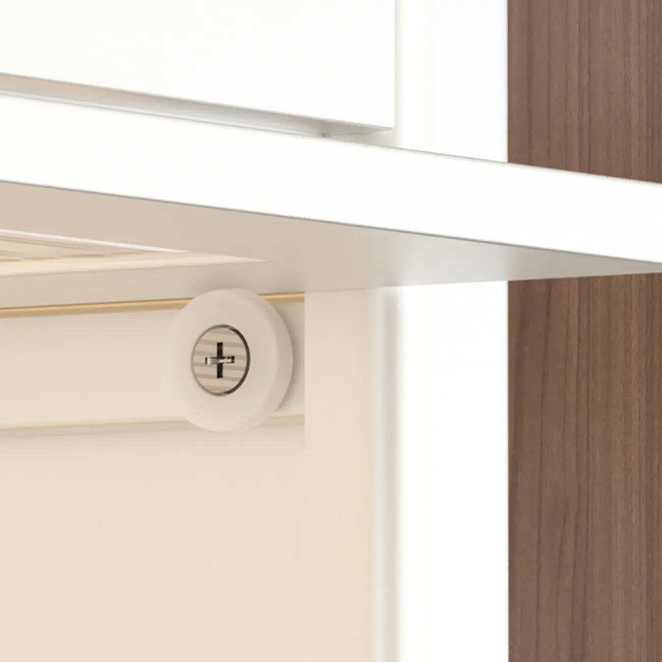 Chalk Vertical Bookshelves with 3 Cabinets, 3-Shelf Alloy Frame and Closed Back Image - 10 | homeyfad