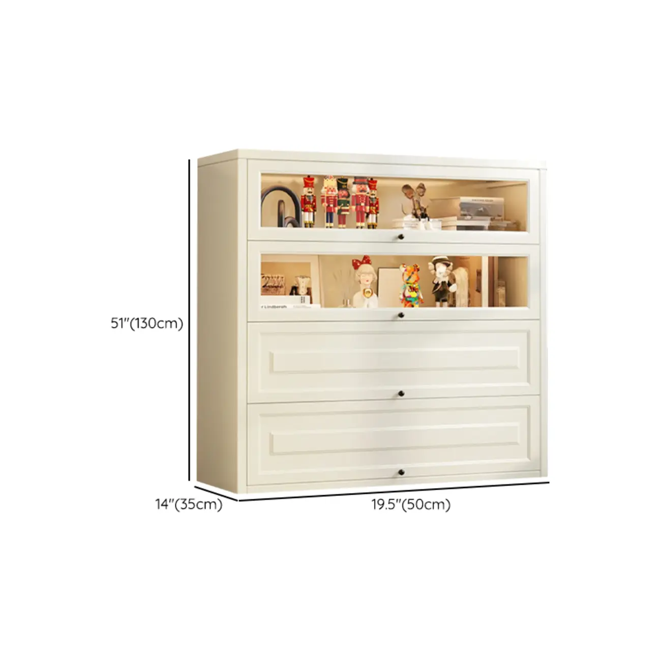 Chalk Vertical Bookshelves with 3 Cabinets, 3-Shelf Alloy Frame and Closed Back Image - 18 | homeyfad