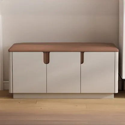 Space-saving Upholstered Entryway Bench With Storage Image - 1