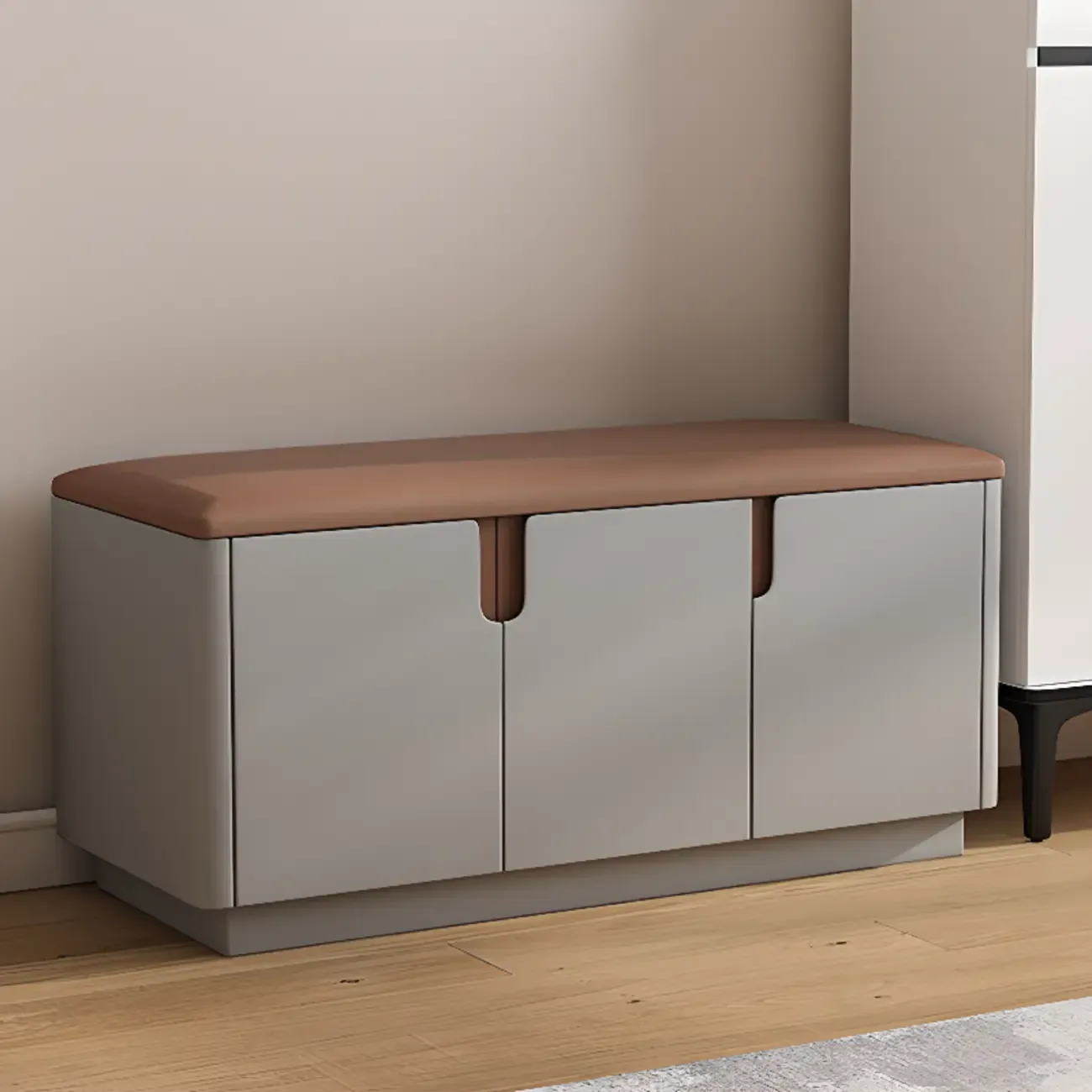 Space-saving Upholstered Entryway Bench With Storage Image - 5