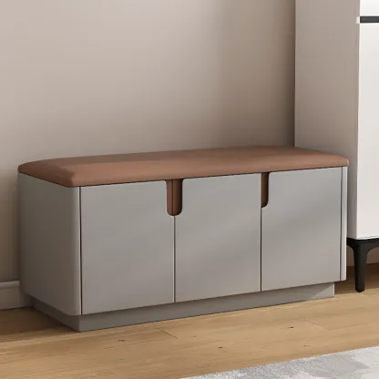 Space-saving Upholstered Entryway Bench With Storage Image - 5