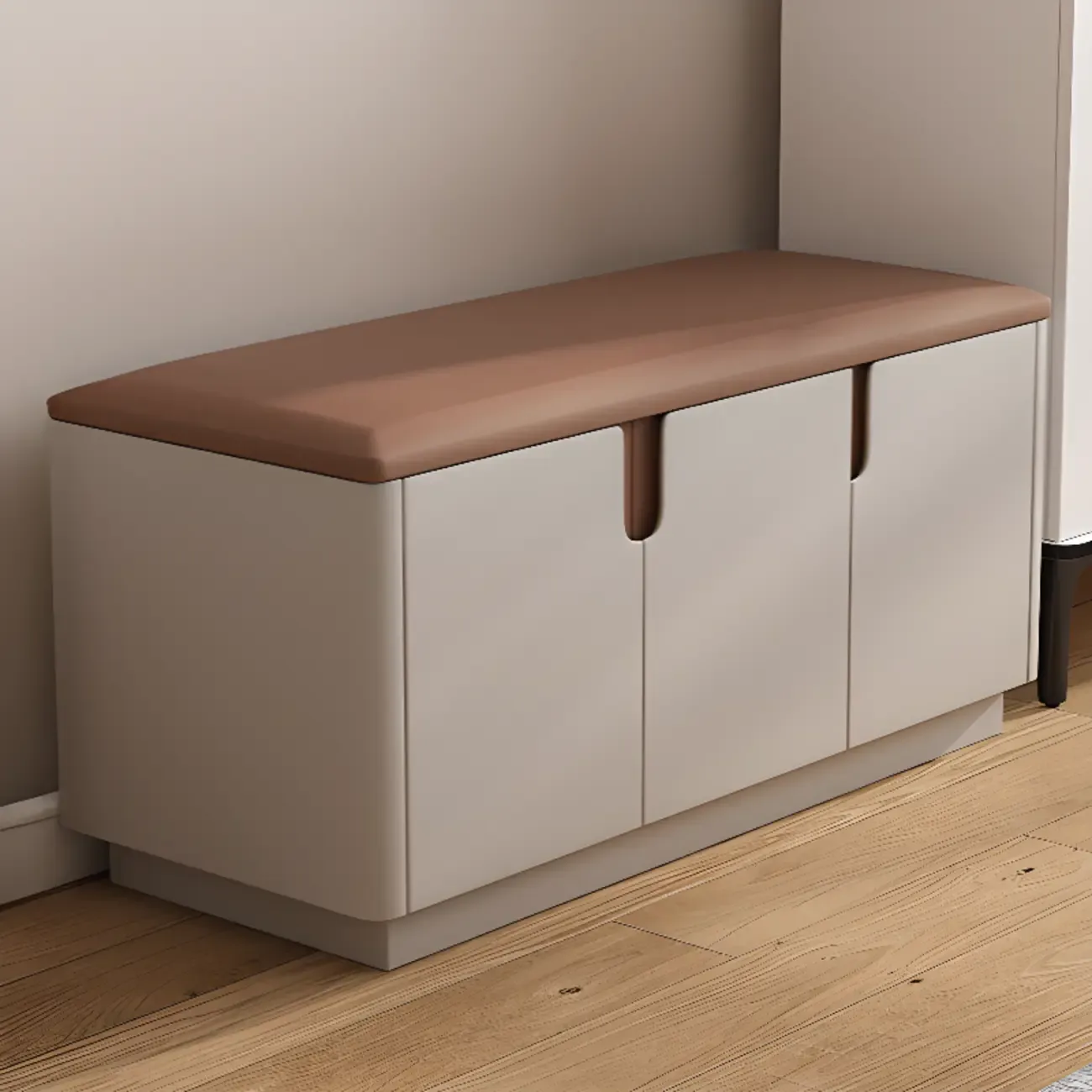Space-saving Upholstered Entryway Bench With Storage Image - 6