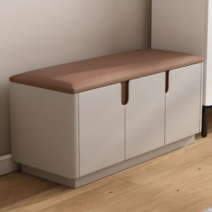 Space-saving Upholstered Entryway Bench With Storage Image - 6