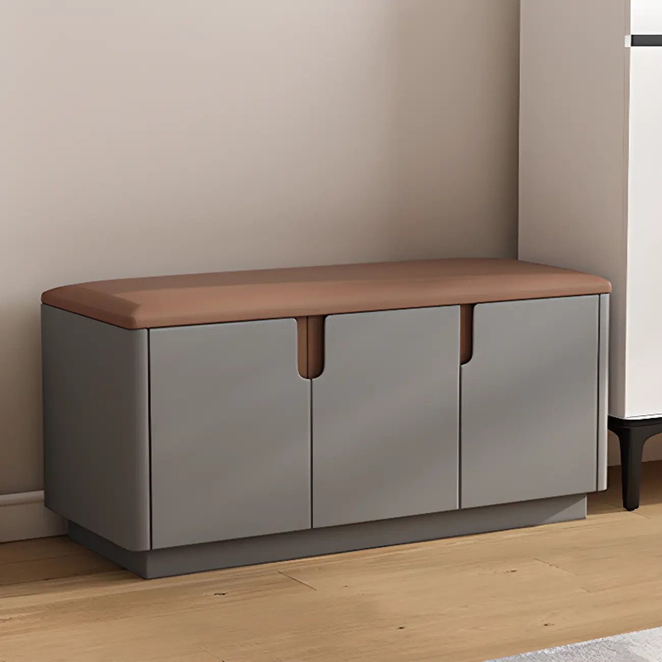 Space-saving Upholstered Entryway Bench With Storage Image - 7 | homeyfad