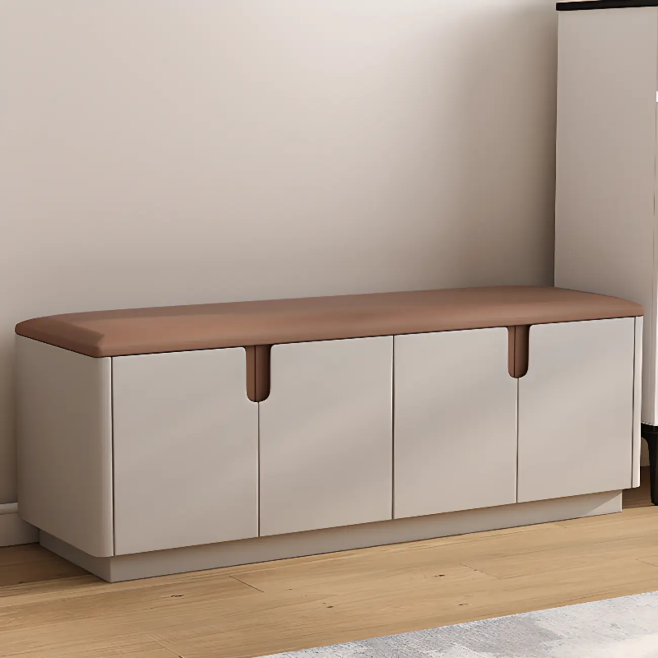 Space-saving Upholstered Entryway Bench With Storage Image - 9 | homeyfad